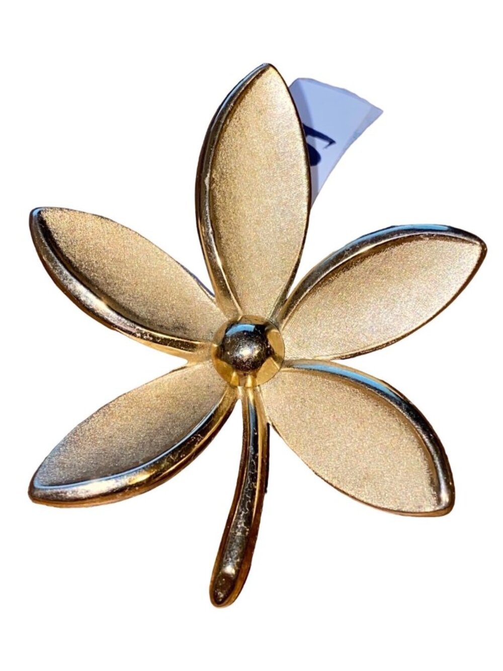 Vintage Trifari Gold Tone Flower Pin Brooch Pikake
